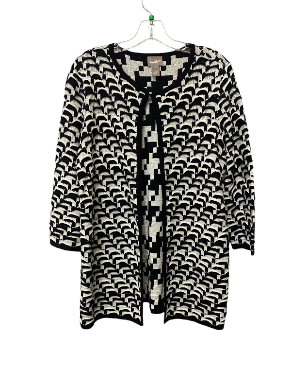 Women's Athletic Garments Cardigan By Chicos In Black & White