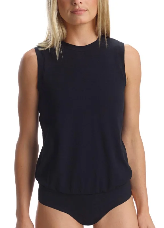 Women's Seasonal Attire Essential Cotton Muscle Bodysuit In Black