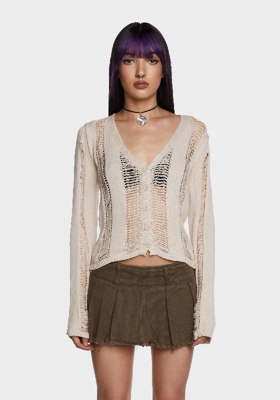 Women's Vacation Attire Tuned Out Crop Cardigan