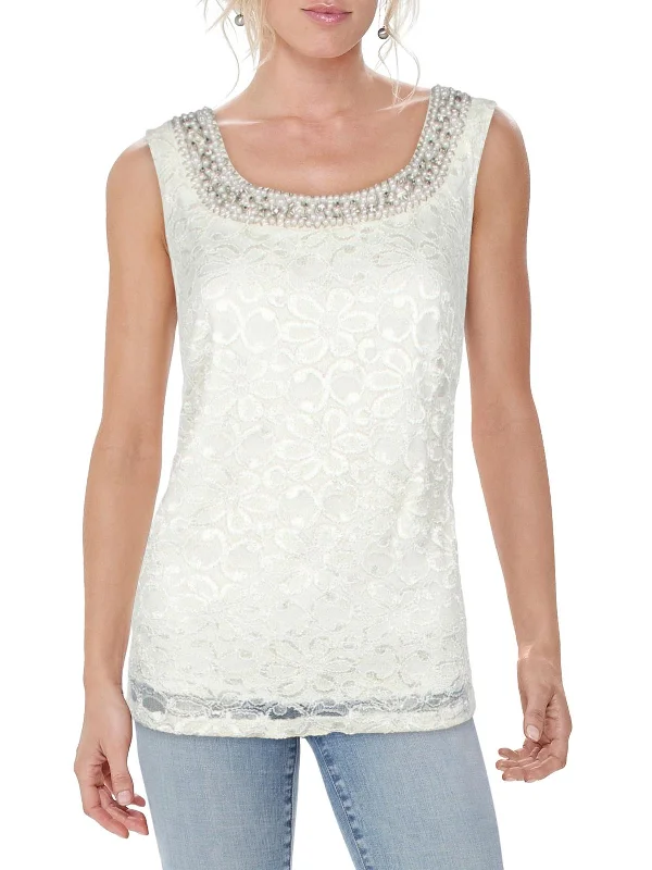 Online Boutiques Clothing Womens Lace Embellished Tank Top