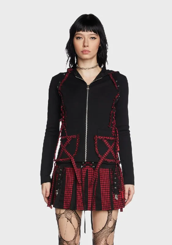 Vintage Women's Fashion Black And Red Bo Peep Hoodie