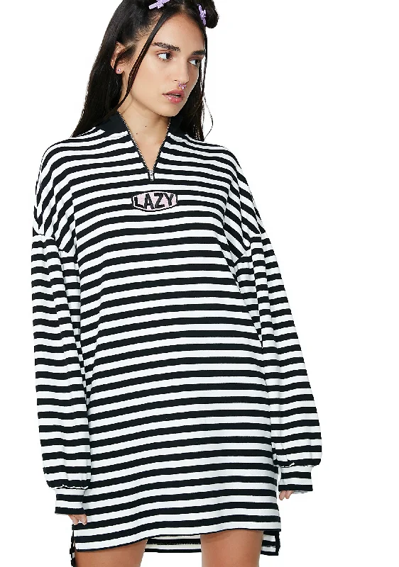 High End Women's Wear Zip Up Stripey Sweatshirt