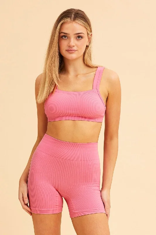 Casual Chic for Women Pink Nico Seamless Bike Short