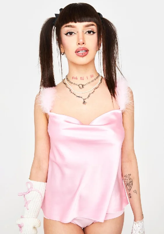 Relaxed Style City Of Lights Marabou Tank Top