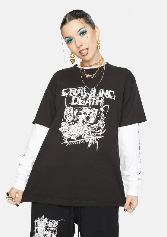 Cheap Women's Clothing Online Parasite Skull Graphic Tee