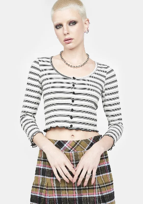 Online Boutiques Clothing Chill Throwback Ringing Striped Cardigan