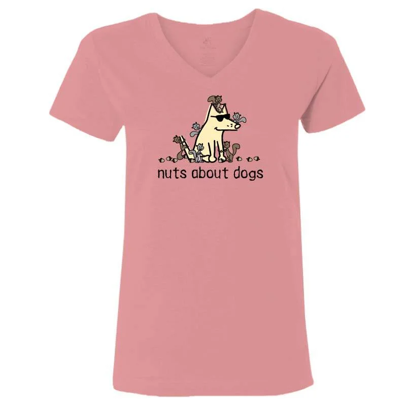 Affordable Women's Outfit Nuts About Dogs - Ladies T-Shirt V-Neck