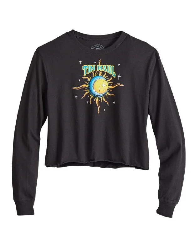 Women's Everyday Garments Tin Haul Womens Night Sun Collide Black 100% Cotton S/S T-Shirt
