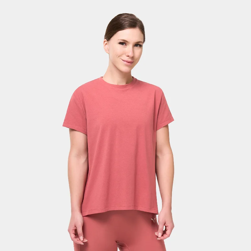 Women's Elegant Formal Outfit Vented Tee - Marsala