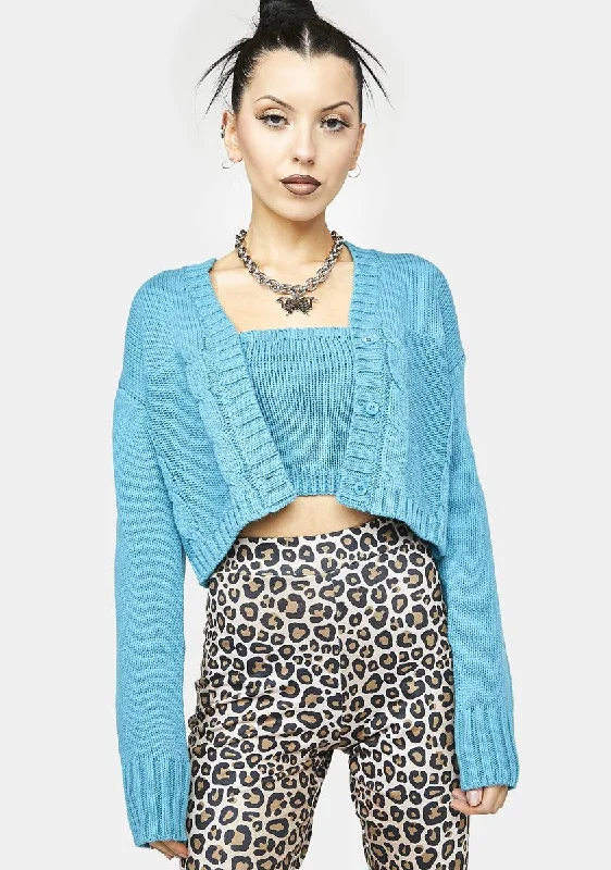 Women Clothing Azure Friend Rescue Cardigan Set