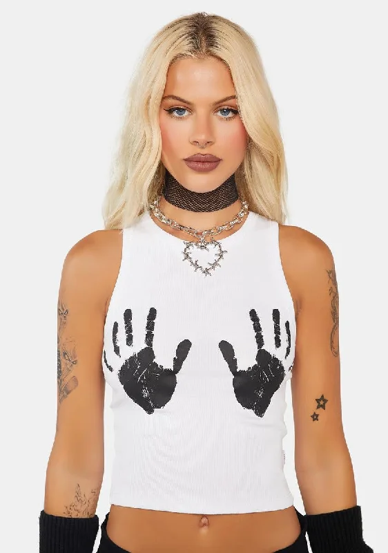 Women's Fashion Clothing Palm Print Tank Top