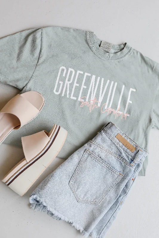 Timeless Women's Garments Sage Greenville South Carolina Script Tee