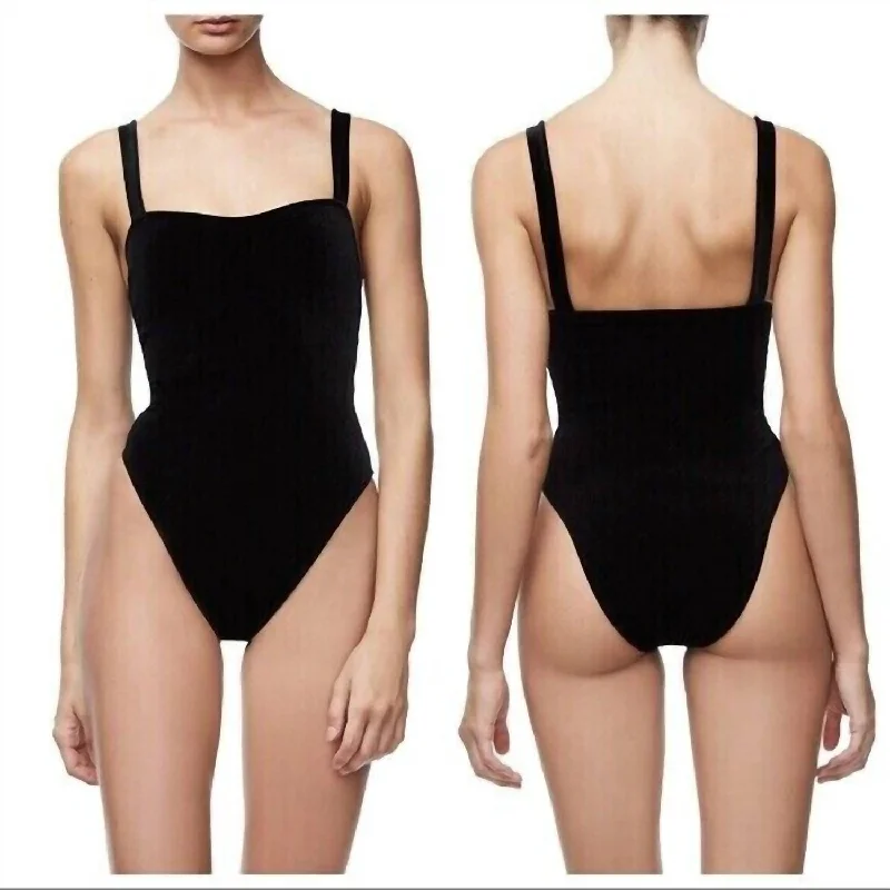 Women's Luxury Garments Sweetheart Cami Velvet Bodysuit In Black