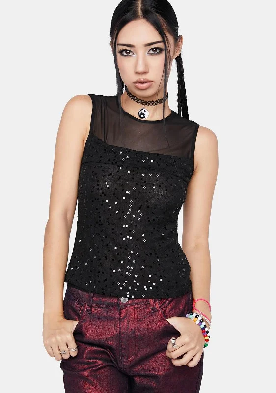 Women's Fashion Clothing Pop Your Cork Sequin Tank Top