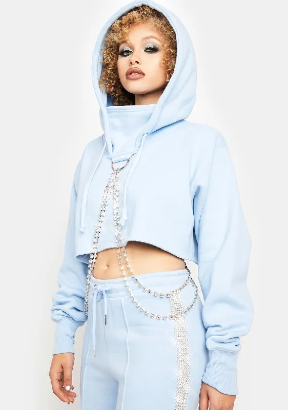 Women's Clothing for Every Occasion Cool Icy N' Dangerous Rhinestone Chain Hoodie