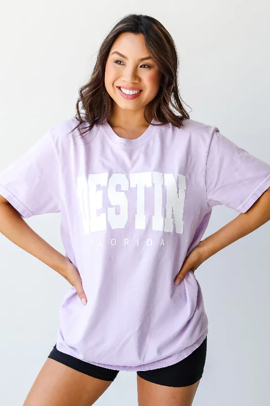 Women's Comfortable Apparel Lilac Destin Florida Tee