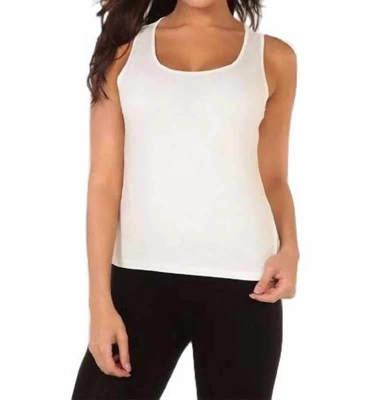 Free Spirited Fashion Bra-Friendly Tank Top In White
