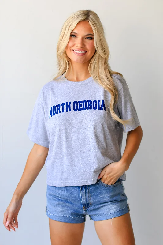 Women's Chic Outerwear Garments Heather Grey North Georgia Cropped Tee