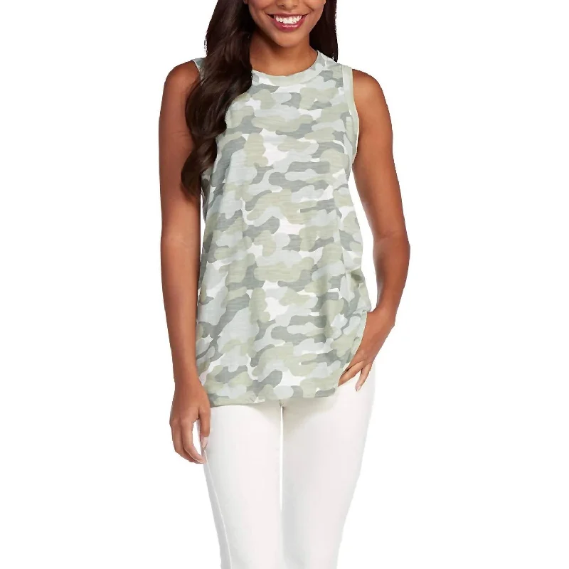 Women's Formal Event Outfit Effie Tank Top In Sage Camo