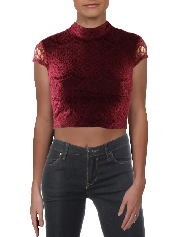 Premium Fashion Womens Lace Night Out Crop Top
