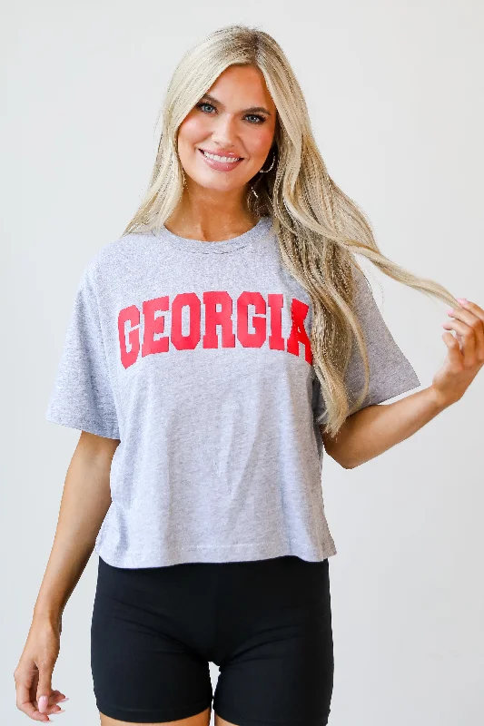 Affordable Luxury Women's Garments Heather Grey Georgia Cropped Tee