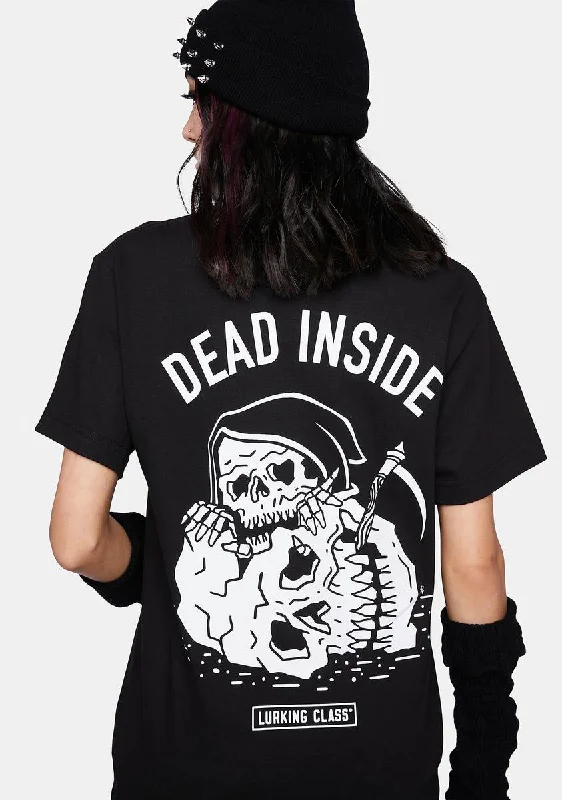 Casual Fashion Dead Inside Graphic Tee