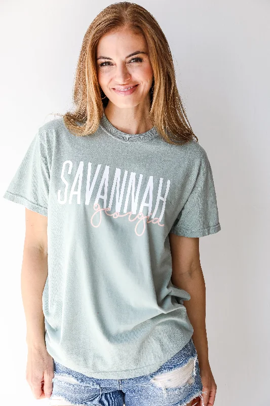 Wardrobe Upgrade Sage Savannah Georgia Script Tee