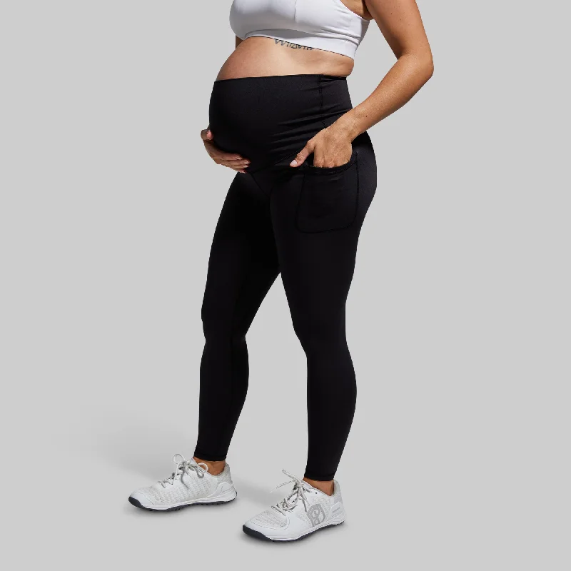 Fashion Essentials Maternity Legging w/ Pockets (Black)