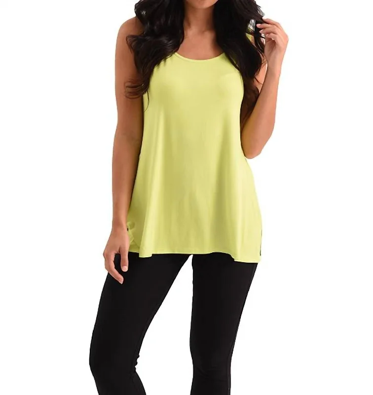 Clothing Sales Long Tank Top In Lime