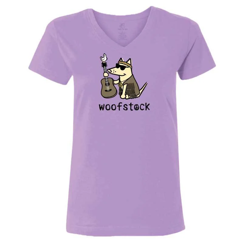 Summer Sale Woofstock - Guitar - Ladies T-Shirt V-Neck