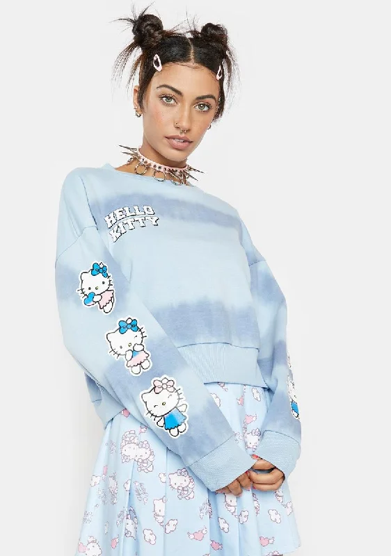 Imeless Style Hello Kitty Tie Dye Crop Sweatshirt