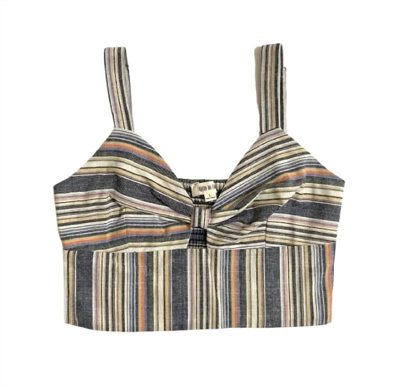 Women's Casual Apparel Women's Bra Striped Crop Top In Multicolor