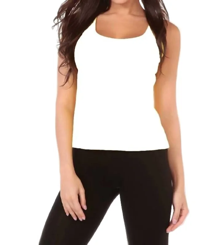Vintage Fashion Bra-Friendly Tank Top In White