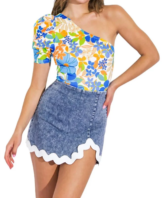 Modern Women's Attire Sailor Chic Printed Bodysuit In Multi