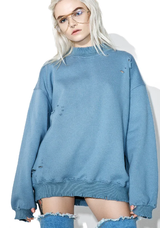 Women's Travel Garments Fade Away Distressed Sweatshirt
