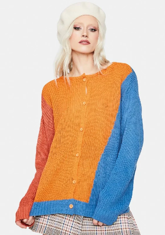 Women's Seasonal Attire Since I Met You Color Block Cardigan