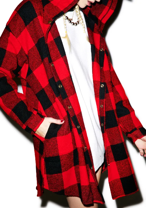 Clothes Of Woman Hunter Hooded Flannel