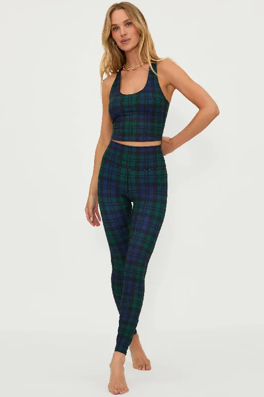 Rocker Chic Fashion Piper Legging Wintergreen Plaid