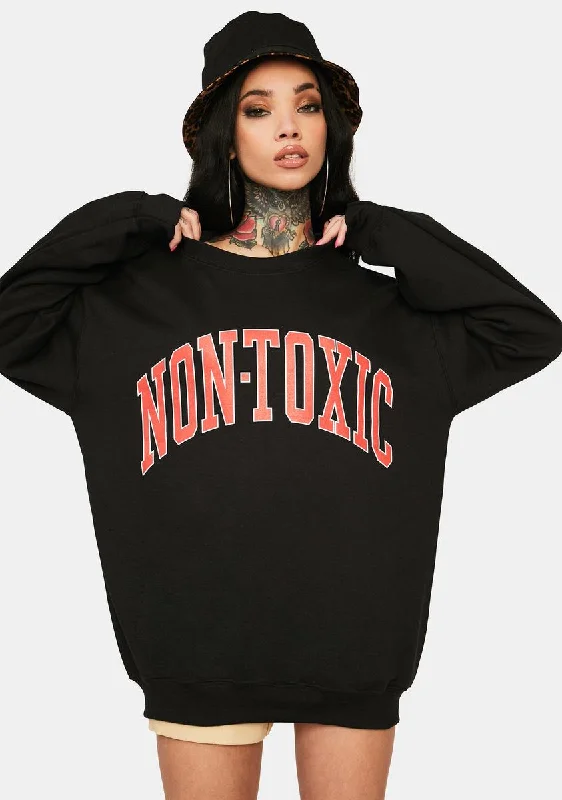 Classic Women's Fashion Black Non Toxic Graphic Sweatshirt