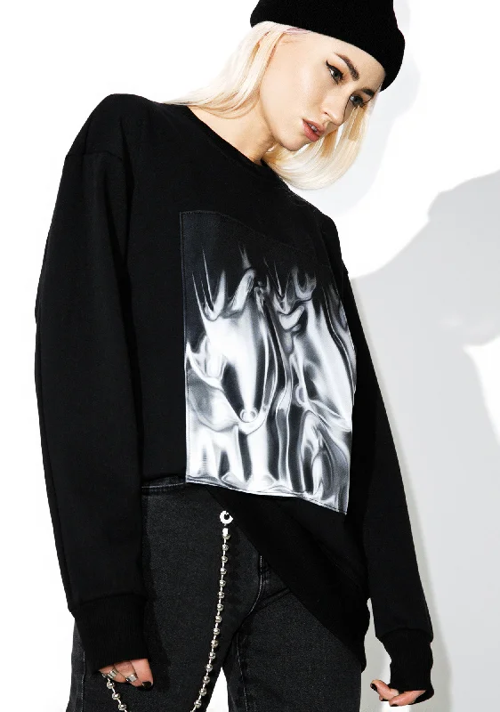 Trend Alert Liquid Silver Sweatshirt