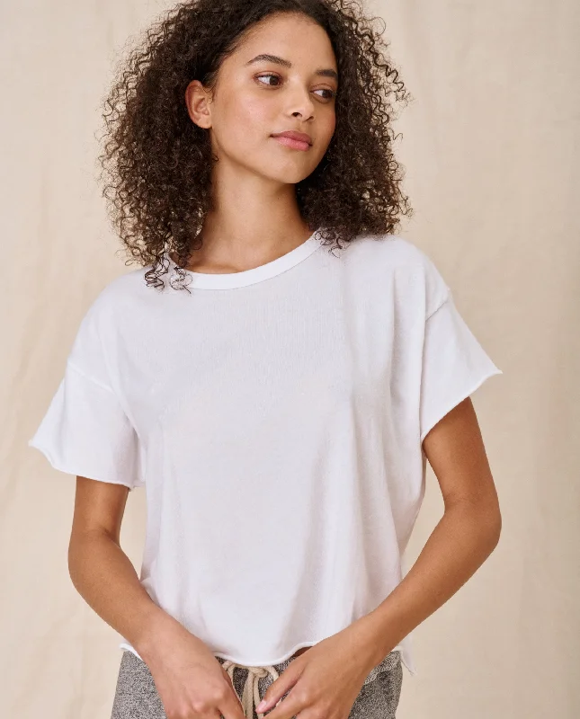 Effortless Chic for Women The Crop Tee. Solid -- TRUE WHITE