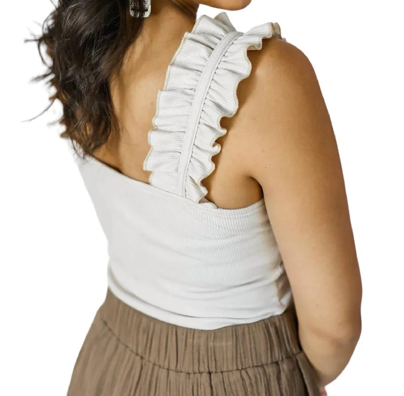 Women's Plus-Size Garments Romantic Style Ribbed Bodysuit In Eggshell