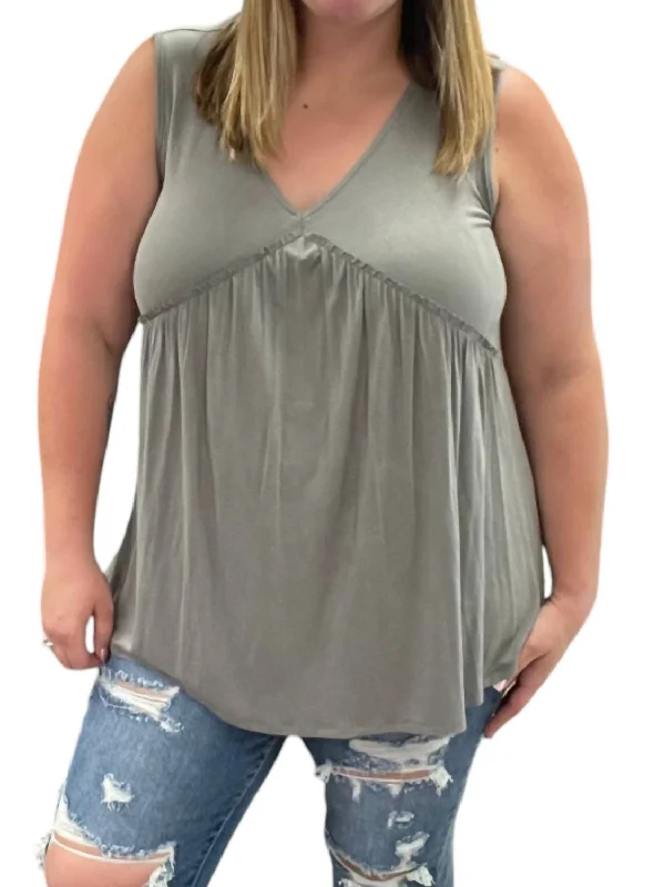 Affordable Fashion for Women Tunic Tank Top In Grey