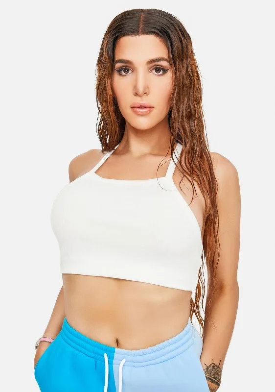 Bold Fashion Ivory Ask About Me Racerback Tank Top