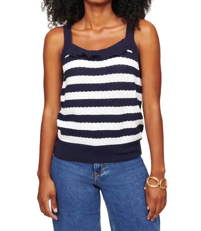 Women's Festive Attire Ella Pointelle Cami Top In Midnight Multi