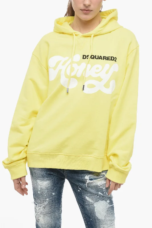 Casual Fashion Dsquared2 HONEY Printed Cotton Hoodie