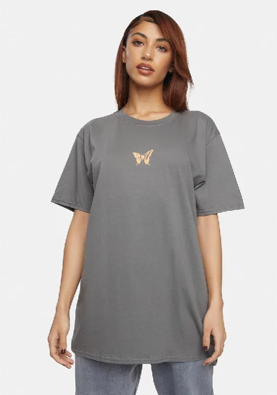 Comfortable Casual Women's Clothing The Butterfly Print Graphic Tee