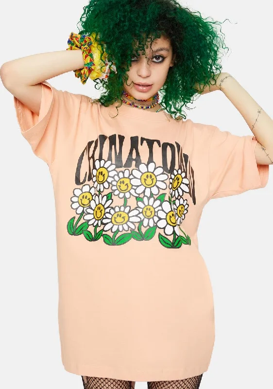 Flash Sale Event Smiley Flower Power Graphic Tee