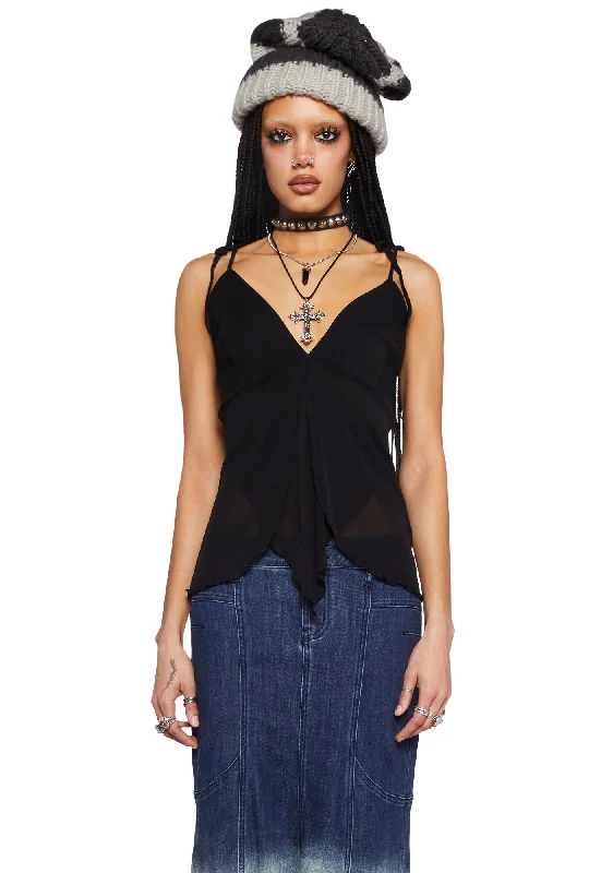 Street Style Fashion Not That Easy Cami Top- Black