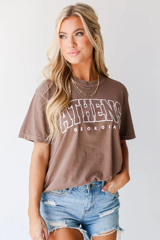 Timeless Women's Apparel Brown Athens Georgia Tee